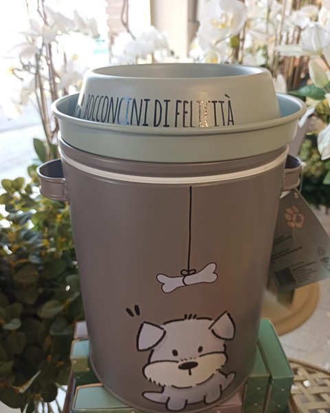 Ciotola porta cibo per cani Brandani «Bocconcini di felicità» - Harmony Collegno