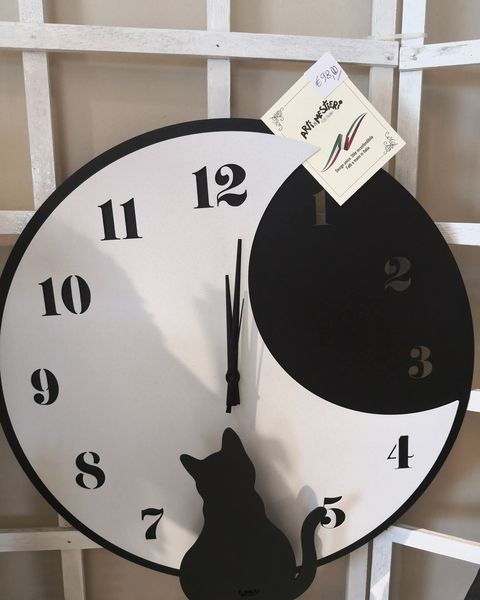 Orologio da parete Arti & Mestieri con gatto stilizzato - Harmony Collegno